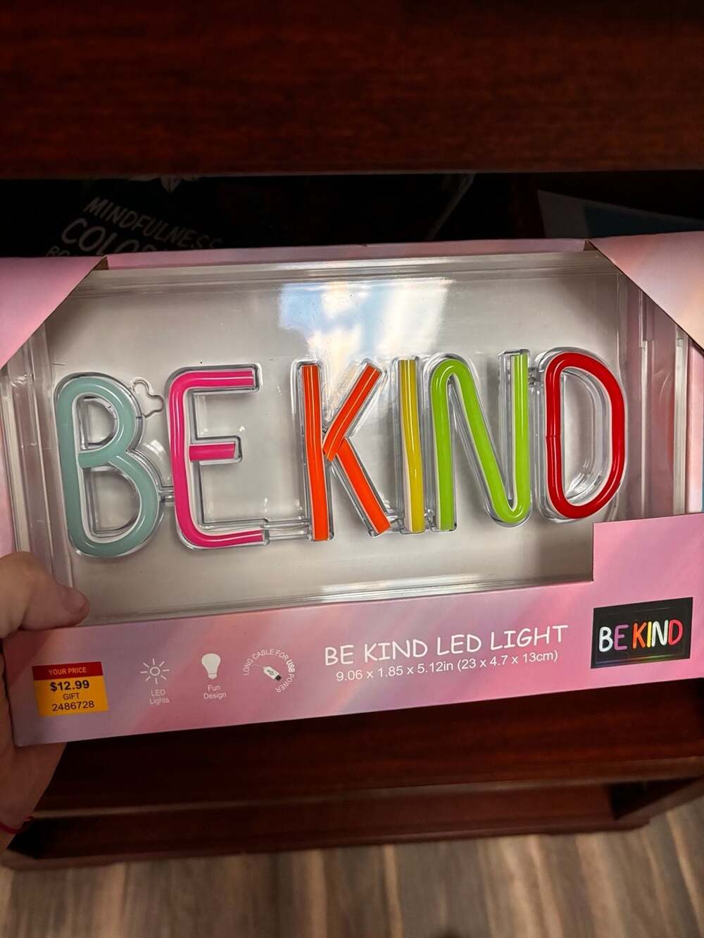 Be Kind LED Light Multicolor Acrylic Neon Box Decorative USB Powered
